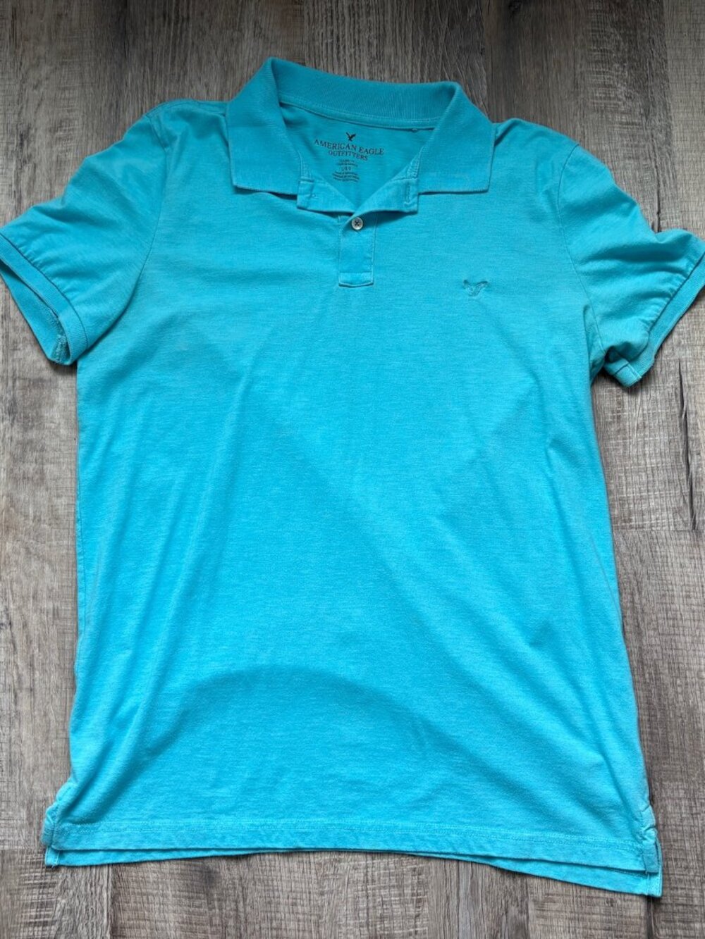 American Eagle Polo Shirt Mens Size L Large Light Blue Classic Fit